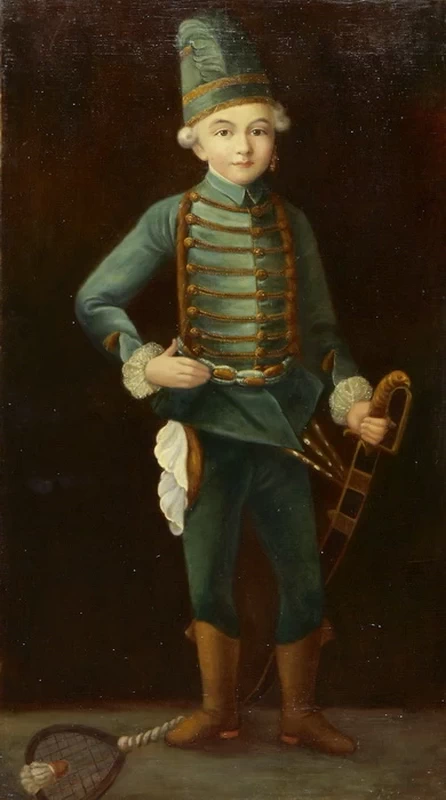 Ritratto di un ragazzo in uniforme da ussaro